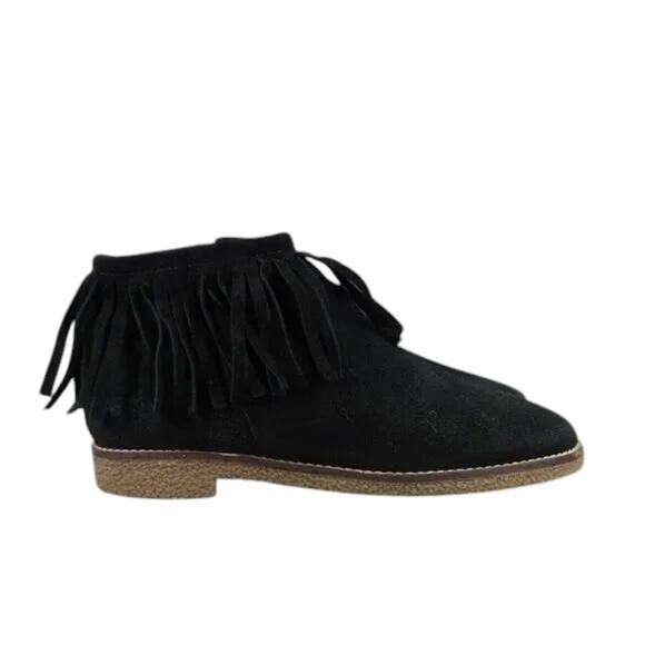 Steve Madden Shoes Womens 7 Booties Fringe Casual Fashion Leather Ankle Boot Zip - Picture 1 of 13